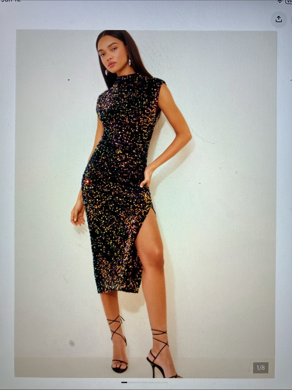The Maya ruched sequin dress NWT